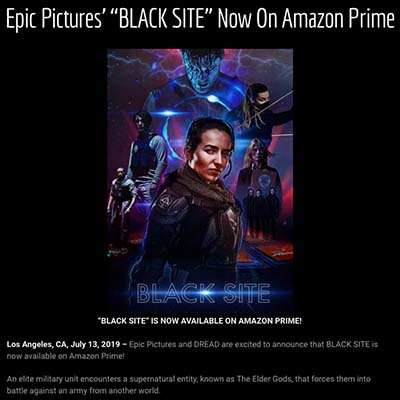 Epic Pictures’ “BLACK SITE” Now On Amazon Prime